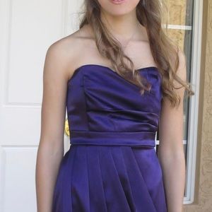Purple satin mini dress